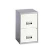 Classeur 2 tiroirs pour dossiers suspendus - 66 x 40 x 40 cm - alu/blanc