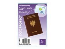 Exacompta - Étui Passeport Transparent – 2 Volets PVC Cristal Lisse 20/100e – Format 90x125 mm – DOC PROTECT